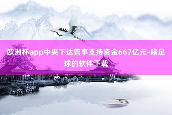 欧洲杯app中央下达管事支持资金667亿元-赌足球的软件下载