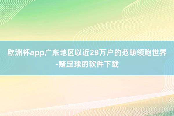 欧洲杯app广东地区以近28万户的范畴领跑世界-赌足球的软件下载
