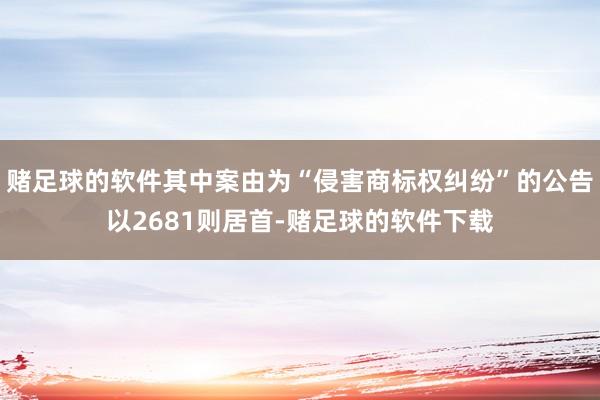 赌足球的软件其中案由为“侵害商标权纠纷”的公告以2681则居首-赌足球的软件下载