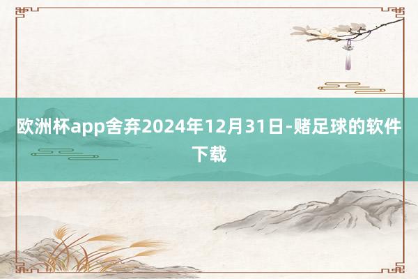 欧洲杯app舍弃2024年12月31日-赌足球的软件下载