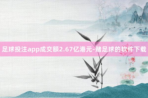 足球投注app成交额2.67亿港元-赌足球的软件下载