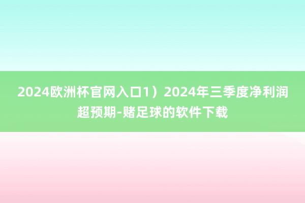 2024欧洲杯官网入口1）2024年三季度净利润超预期-赌足球的软件下载