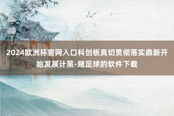2024欧洲杯官网入口科创板真切贯彻落实鼎新开始发展计策-赌足球的软件下载