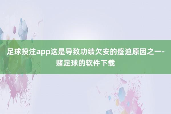 足球投注app这是导致功绩欠安的蹙迫原因之一-赌足球的软件下载
