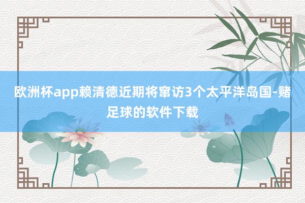 欧洲杯app赖清德近期将窜访3个太平洋岛国-赌足球的软件下载