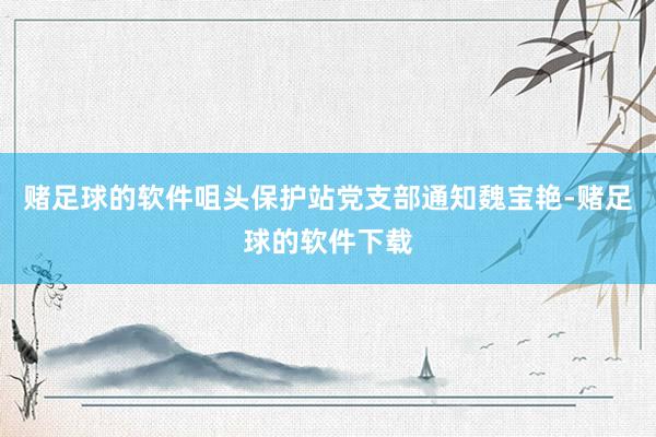 赌足球的软件咀头保护站党支部通知魏宝艳-赌足球的软件下载
