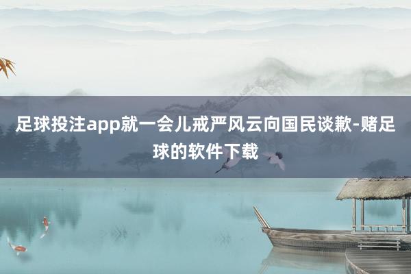 足球投注app就一会儿戒严风云向国民谈歉-赌足球的软件下载