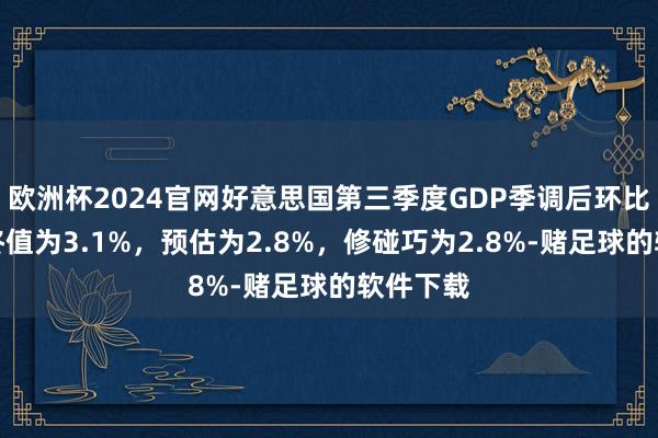 欧洲杯2024官网好意思国第三季度GDP季调后环比折年率终值为3.1%，预估为2.8%，修碰巧为2.8%-赌足球的软件下载