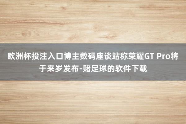 欧洲杯投注入口博主数码座谈站称荣耀GT Pro将于来岁发布-赌足球的软件下载