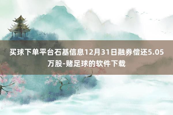 买球下单平台石基信息12月31日融券偿还5.05万股-赌足球的软件下载