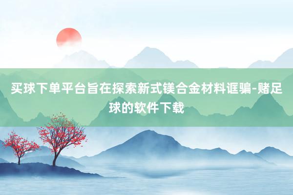 买球下单平台旨在探索新式镁合金材料诓骗-赌足球的软件下载