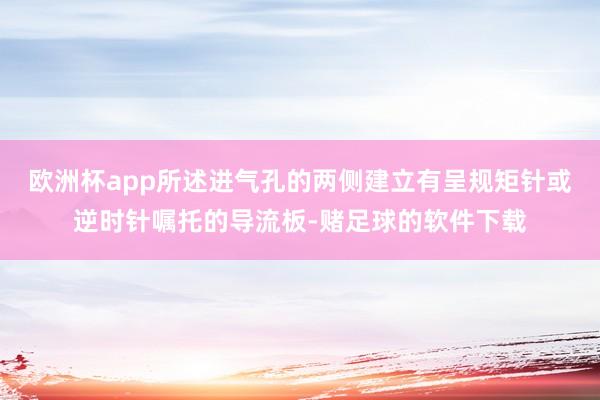 欧洲杯app所述进气孔的两侧建立有呈规矩针或逆时针嘱托的导流板-赌足球的软件下载