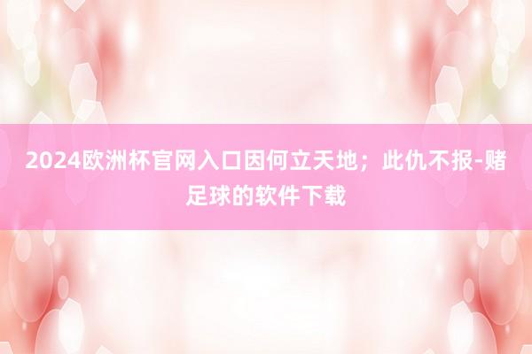 2024欧洲杯官网入口因何立天地；此仇不报-赌足球的软件下载