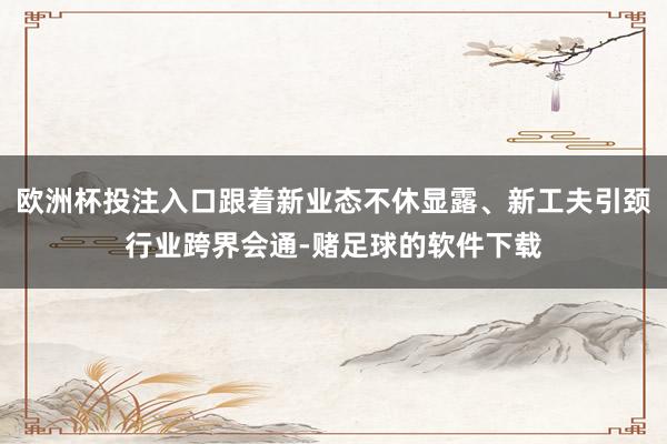 欧洲杯投注入口跟着新业态不休显露、新工夫引颈行业跨界会通-赌足球的软件下载