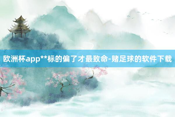欧洲杯app**标的偏了才最致命-赌足球的软件下载