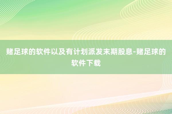 赌足球的软件以及有计划派发末期股息-赌足球的软件下载