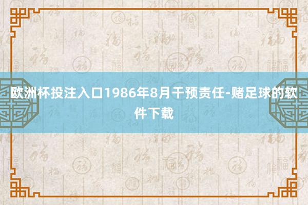 欧洲杯投注入口1986年8月干预责任-赌足球的软件下载