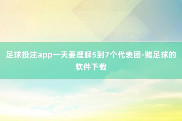 足球投注app一天要理睬5到7个代表团-赌足球的软件下载
