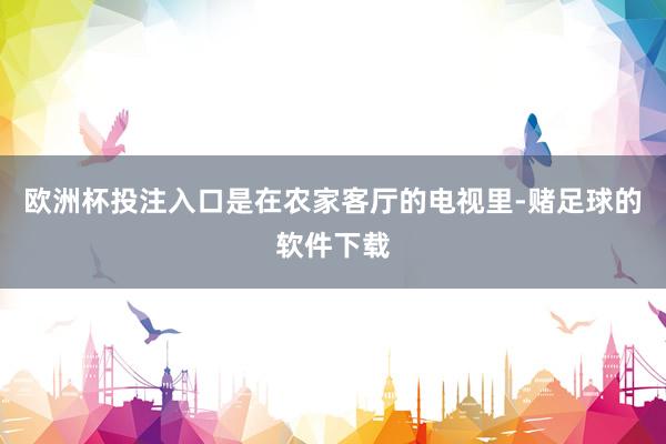 欧洲杯投注入口是在农家客厅的电视里-赌足球的软件下载