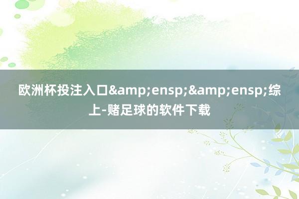 欧洲杯投注入口  综上-赌足球的软件下载
