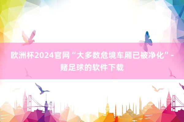欧洲杯2024官网“大多数危境车厢已被净化”-赌足球的软件下载