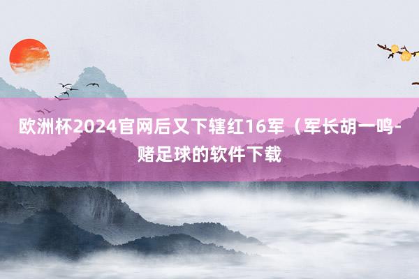 欧洲杯2024官网后又下辖红16军（军长胡一鸣-赌足球的软件下载