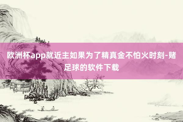 欧洲杯app就近主如果为了精真金不怕火时刻-赌足球的软件下载