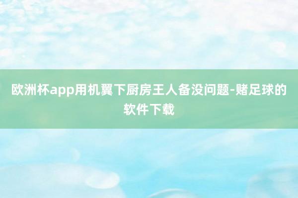 欧洲杯app用机翼下厨房王人备没问题-赌足球的软件下载