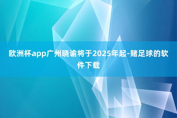 欧洲杯app广州晓谕将于2025年起-赌足球的软件下载