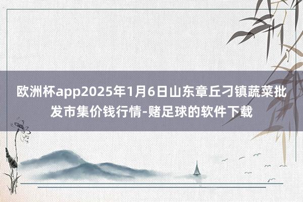 欧洲杯app2025年1月6日山东章丘刁镇蔬菜批发市集价钱行情-赌足球的软件下载