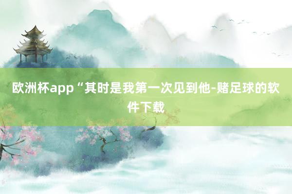 欧洲杯app“其时是我第一次见到他-赌足球的软件下载