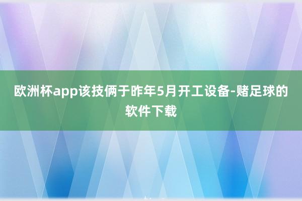 欧洲杯app该技俩于昨年5月开工设备-赌足球的软件下载